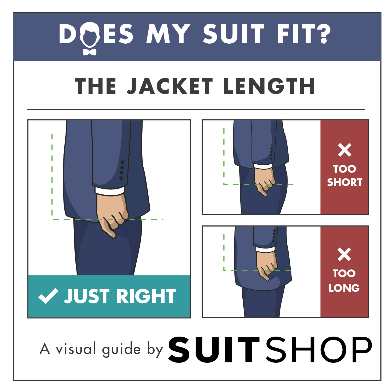 Suit jacket 2025 length chart